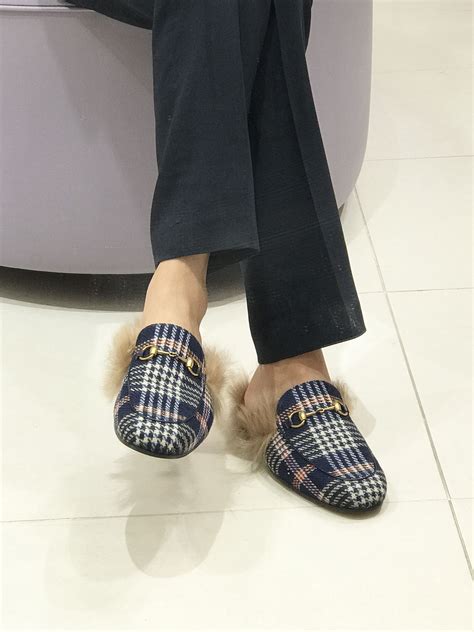 gucci mens tartan slippers|gucci mules for men.